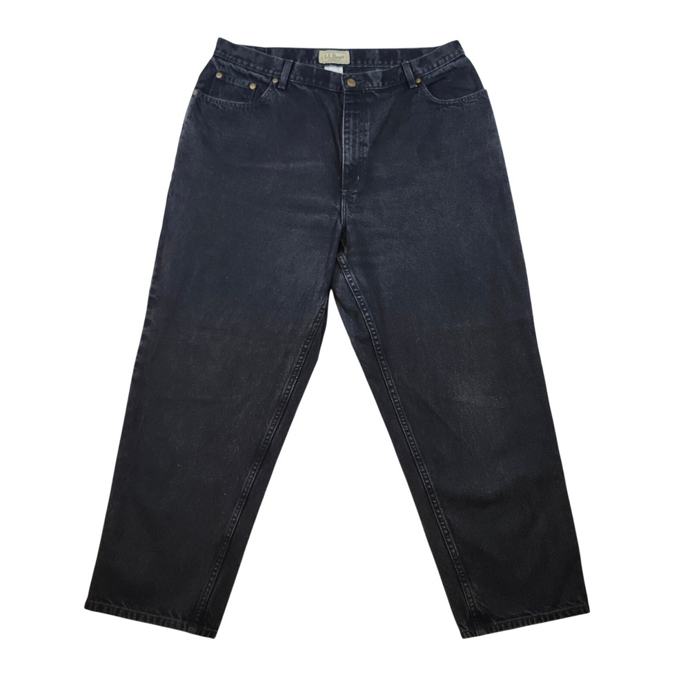 L.L. Bean Relaxed Fit Jeans Womens 20 Reg Black Excellent High Rise Cotton Denim